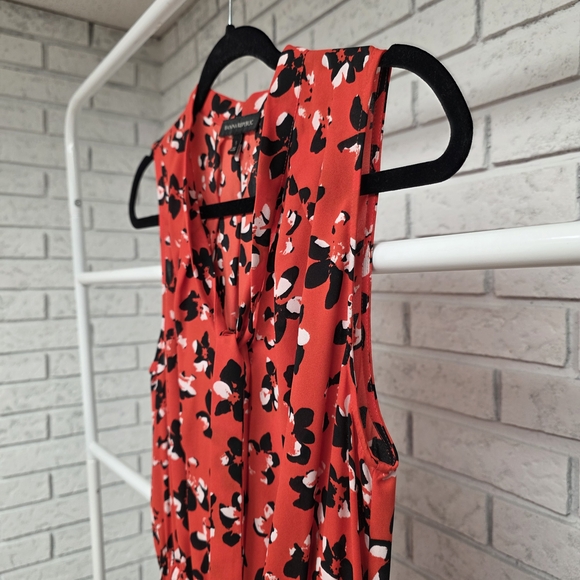 Banana Republic Red Floral Sleeveless Fit & Flare Dress Size S - Picture 4 of 6